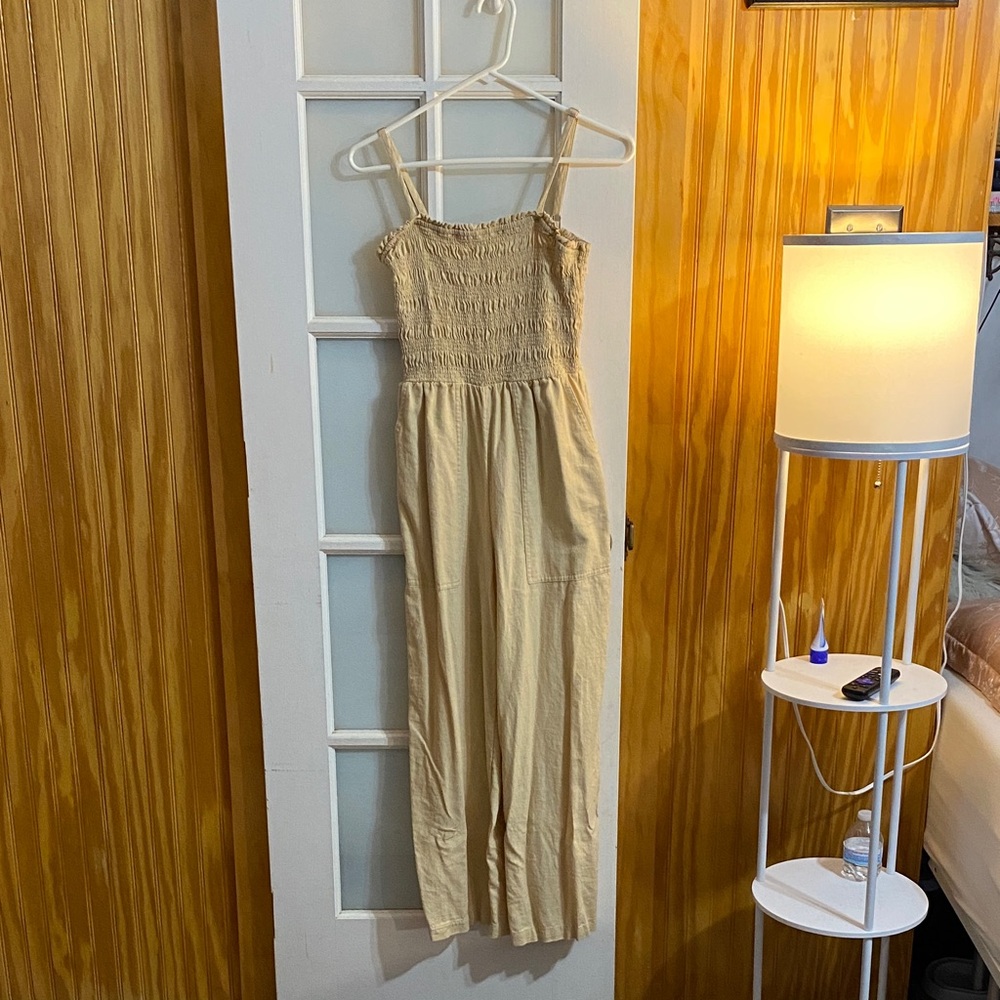 Universal Thread Cream Smocked Jumpsuit
